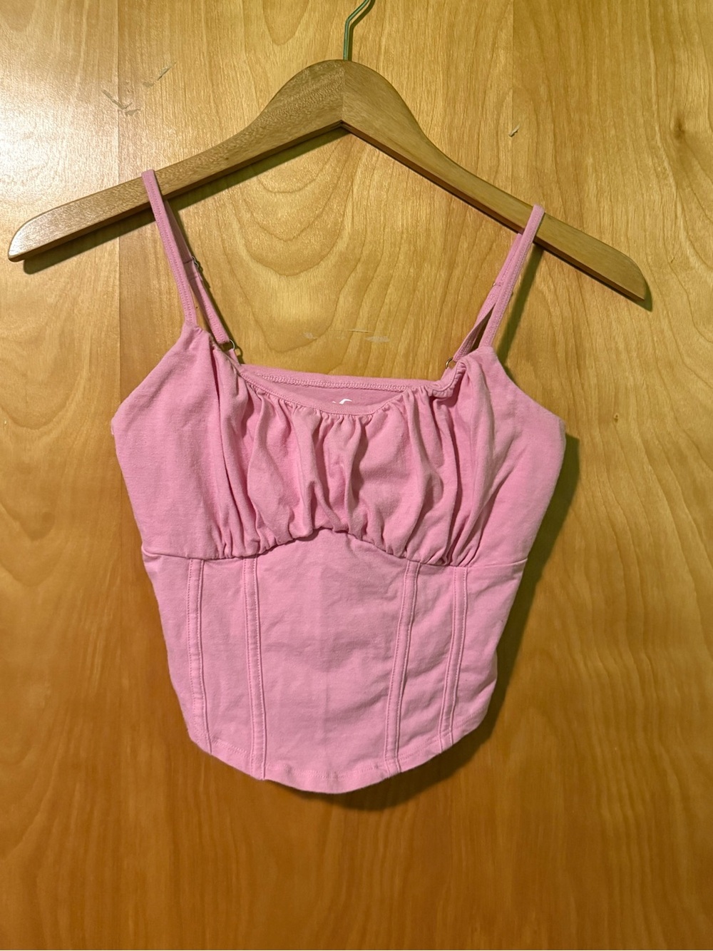 Hollister Pink Ruched Bust Corset Cami